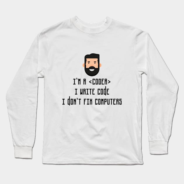 I'm a Coder Collection Long Sleeve T-Shirt by hustletravelplay@gmail.com